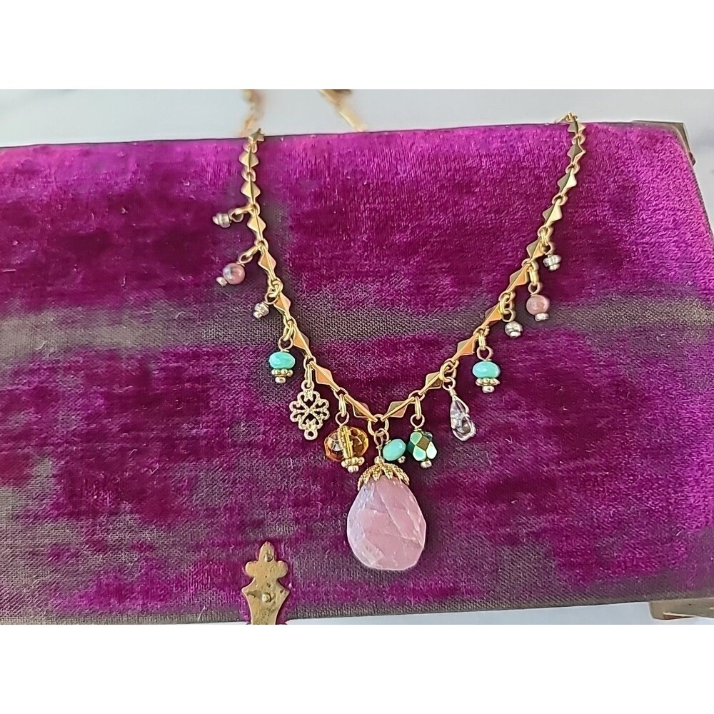 Rachel Reinhardt Beaded Charm Adjustable Necklace Vintage
